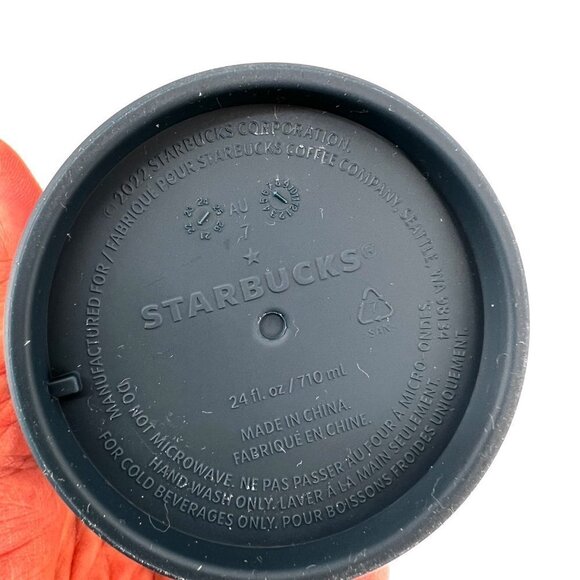 Starbucks 2023 Spring Prussian Blue Soft Touch Grid Venti Tumbler with Straw 24 - Picture 5 of 7